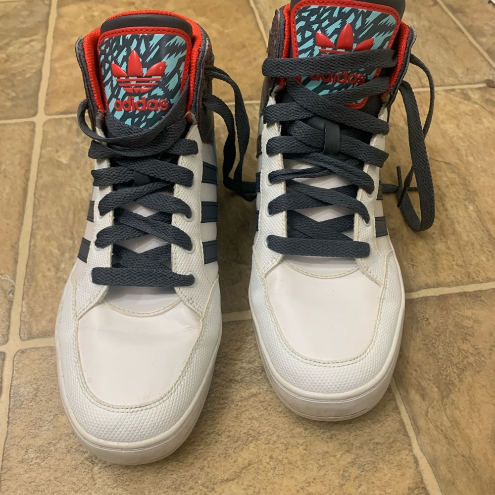 adidas Forum Mid rare print red blue Mens/Boys size 7